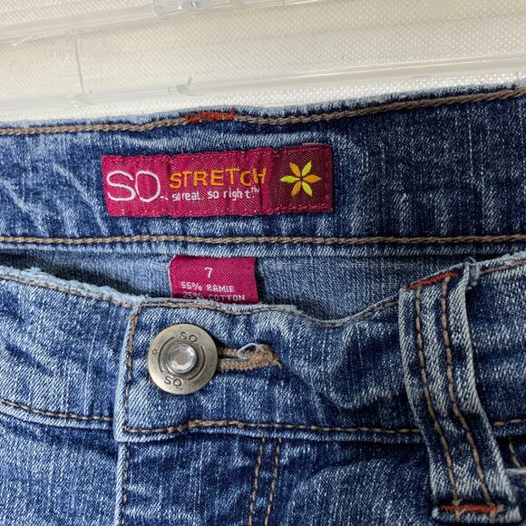 Y2K SO Low Rise Bootcut Denim Jeans 2000s 00s Size 7 - Picture 5 of 5